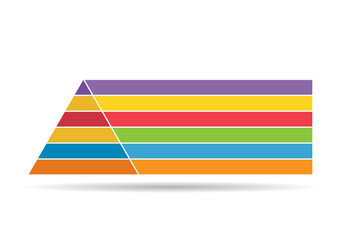 Pyramid infographic chart layout shadow, info modern concept step presentation, brochure vector illustration
