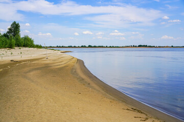 The Great Russian Volga River and its banks.