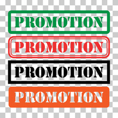Fototapeta premium Set of Promotion stamp symbol, label sticker sign button, text banner vector illustration