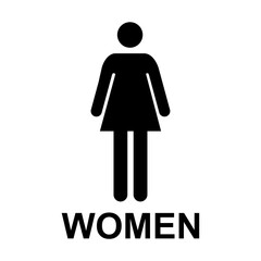 Restroom lady wc symbol, women flat web button, toilet vector illustration information