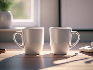 His and Hers Coffee Mug Mockup Bundle, Couples Coffee Cups, Mugs Mockup, Two Coffee Cups