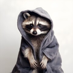 "Raccoon Refresh: Wrapped in a Fluffy Towel" | Nursery Room | Generative AI Artwork