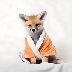 "Cunning and Cozy: Fox in a Soft Bathrobe" | Nursery Room | Generative AI Artwork