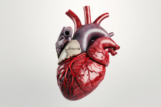 man's heart .Anatomy of Human Heart Isolated . generative ai