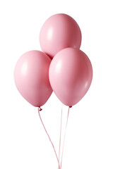 Many pink balloons isolated on white background. Generative AI