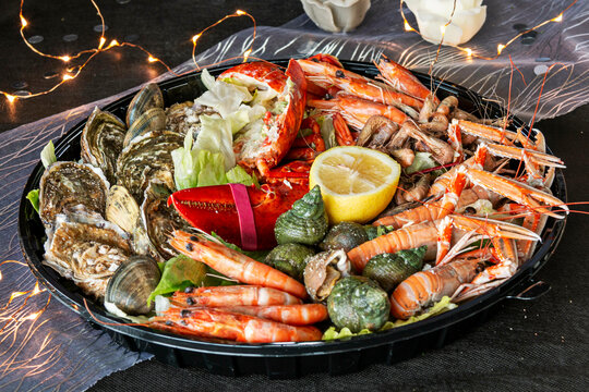  seafood , plateau de fruits de mer,