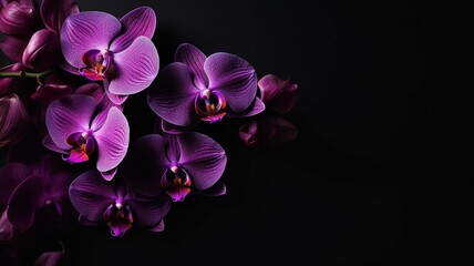 Naklejka na ściany i meble purple orchids wallpaper, copy space, mother's day, generative IA