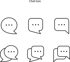 chat icon, icon set of chat isolared on white background, outline chat icon for web, app, Ui,UX, logo. online communication, bubble talk.