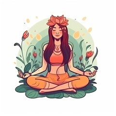 Fototapeta na wymiar woman meditating