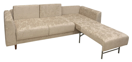 Sofa isolated on white background. Including clipping path. The sofa is laid out for sleep