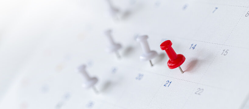 Close up of calendar , Planner and organizer to plan and reminder daily appointment, meeting agenda, schedule, timetable, and management, event , holiday .