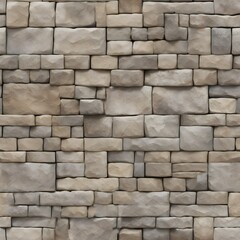 Obraz premium Seamless and tileable stone wall texture, high-quality digital image that can be repeated seamlessly without visible borders or seams. Realistic pattern for 2D or 3D design and architecture.