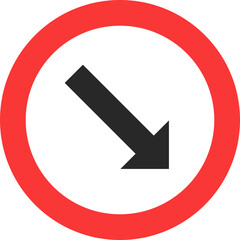 Keep right sign icon, Traffic sign vector illustration