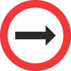 Arrow right sign icon, Traffic sign vector illustration