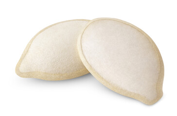 Two salted pumpkin seeds isolated on transparent background