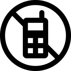 No phone sign icon, Traffic sign vector illustration
