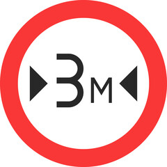 Width limit sign icon, Traffic sign vector illustration