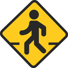 Crosswalk sign icon, Traffic sign vector illustration