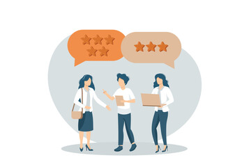 Fototapeta na wymiar Customer satisfaction. Feedback. Rating on customer service illustration. Website rating feedback and review concept. Flat vector illustration