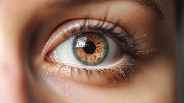 Beautiful woman's eyes close up. Generative AI