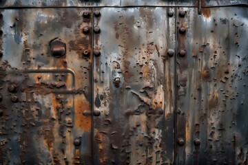 A close up of a metal door Generative AI