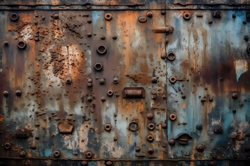 A metal door with holes Generative AI
