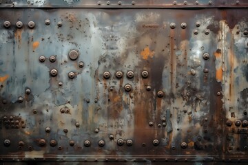 A metal surface with holes Generative AI