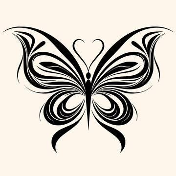 Butterfly vector for logo or icon,clip art, drawing Elegant minimalist style,abstract style Illustration