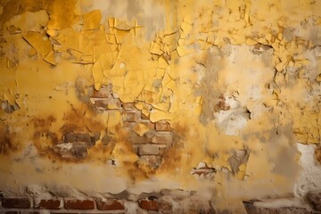 A close up of a yellow wall Generative AI