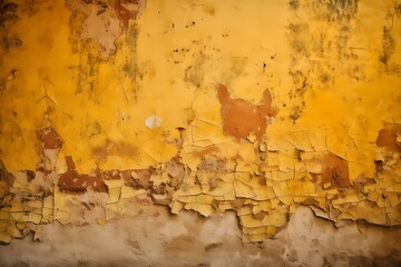 A yellow wall with white paint Generative AI