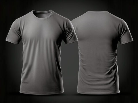 Front and back model wearing black t-shirt 8847301 PNG