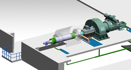 pull out rotor generator 3D illustration