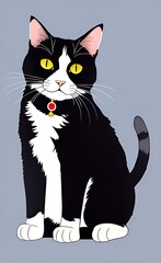 Fototapeta na wymiar black and white cat created with Generative AI technology