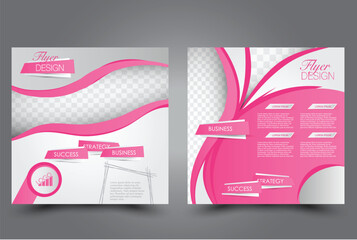 Square flyer template. Brochure design. Annual report poster. Leaflet cover. For business and education. Vector illustration.
