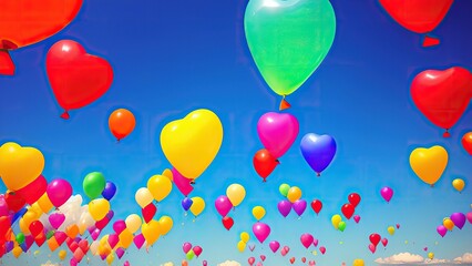 balloons on sky created with Generative AI technology created with Generative AI technology