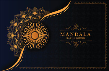 Luxury mandala background with golden arabesque pattern arabic islamic east style.	
