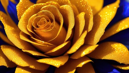 Fototapeta na wymiar yellow rose closeup created with Generative AI technology