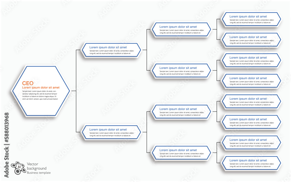 Sticker organization chart #vector graphics