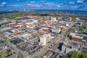 Aerial View of Decatur, Alabama during Spring - obrazy, fototapety, plakaty