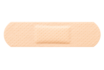 Cutout adhesive bandage or elastic medical plasters. Single medical patch.