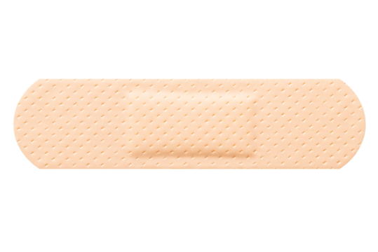 Cutout adhesive bandage or elastic medical plasters. Single medical patch.