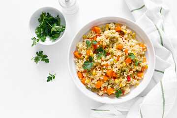 Bulgur with vegetables and fresh parsley