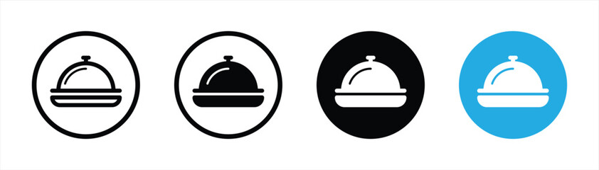 Obraz premium cloche icon set. restaurant cloche icon symbol sign collections, vector illustration