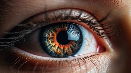 Extreme close-up of an eye, generative AI