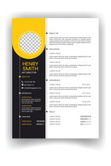 modern minimalist simple template resume for curriculum