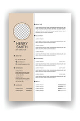 modern minimalist simple template resume for curriculum