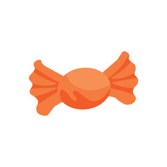 Sweet delicious candy in an orange wrapper