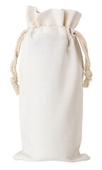 Front view of a fabric cotton small bag isolated on transparent background