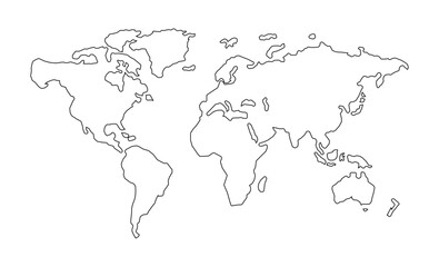 world map illustration simple icon