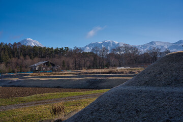 八ヶ岳,山, 風景, 空, 自然, 山, 雪, 雲, 景色, 冬, 全景, 日の出, 太陽, ヒル, 頂点, 低地, モーニング, かすみ, 旅行, 寒い, 青, 光景